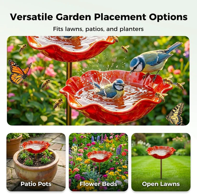 Gardenhome™ 🔥Last Day 55% OFF 🔥 Colorful Metal Flower Stake for Birds, Bees & Butterflies